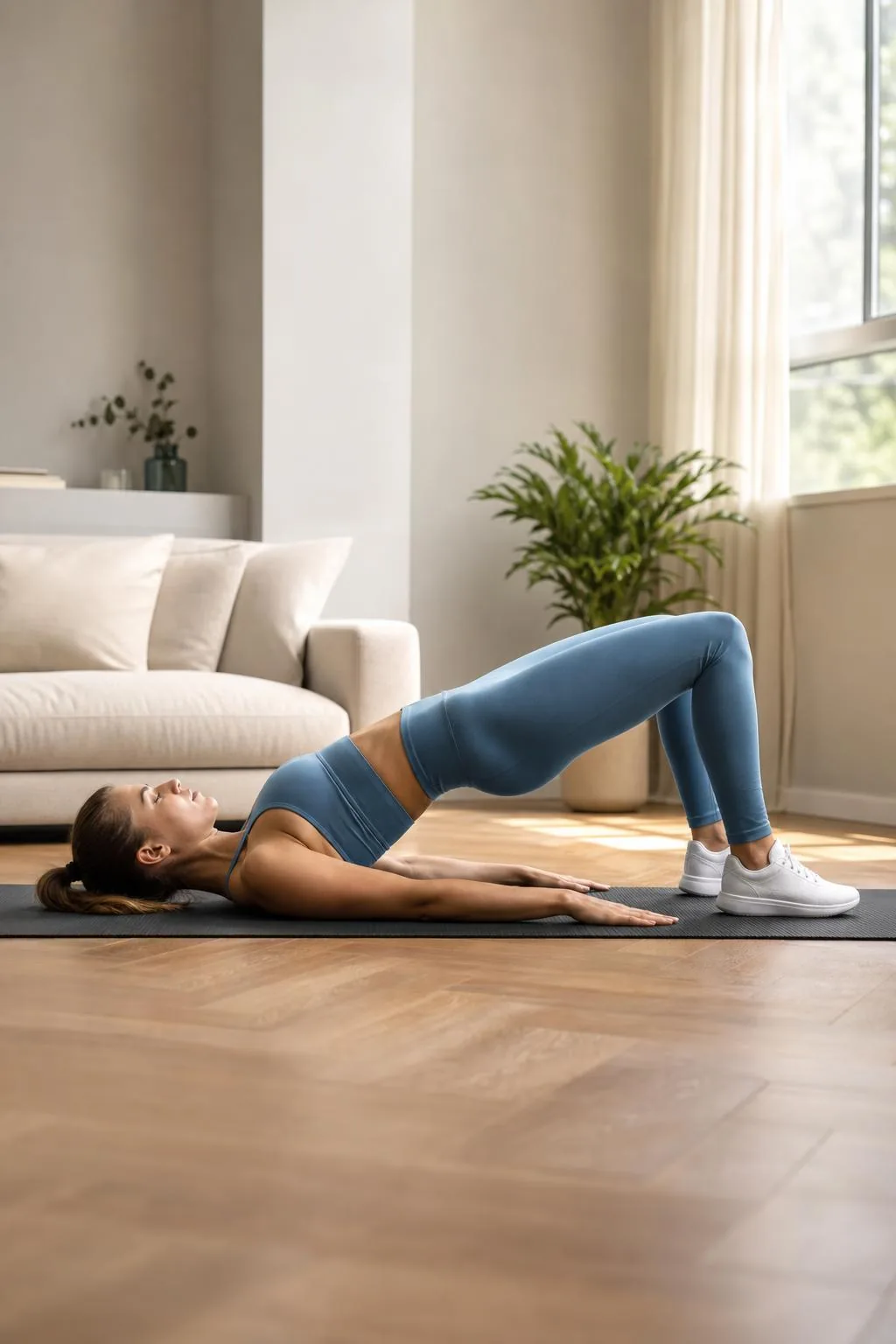 Treino de Glúteos para Iniciantes em Casa — versão vertical para Pinterest